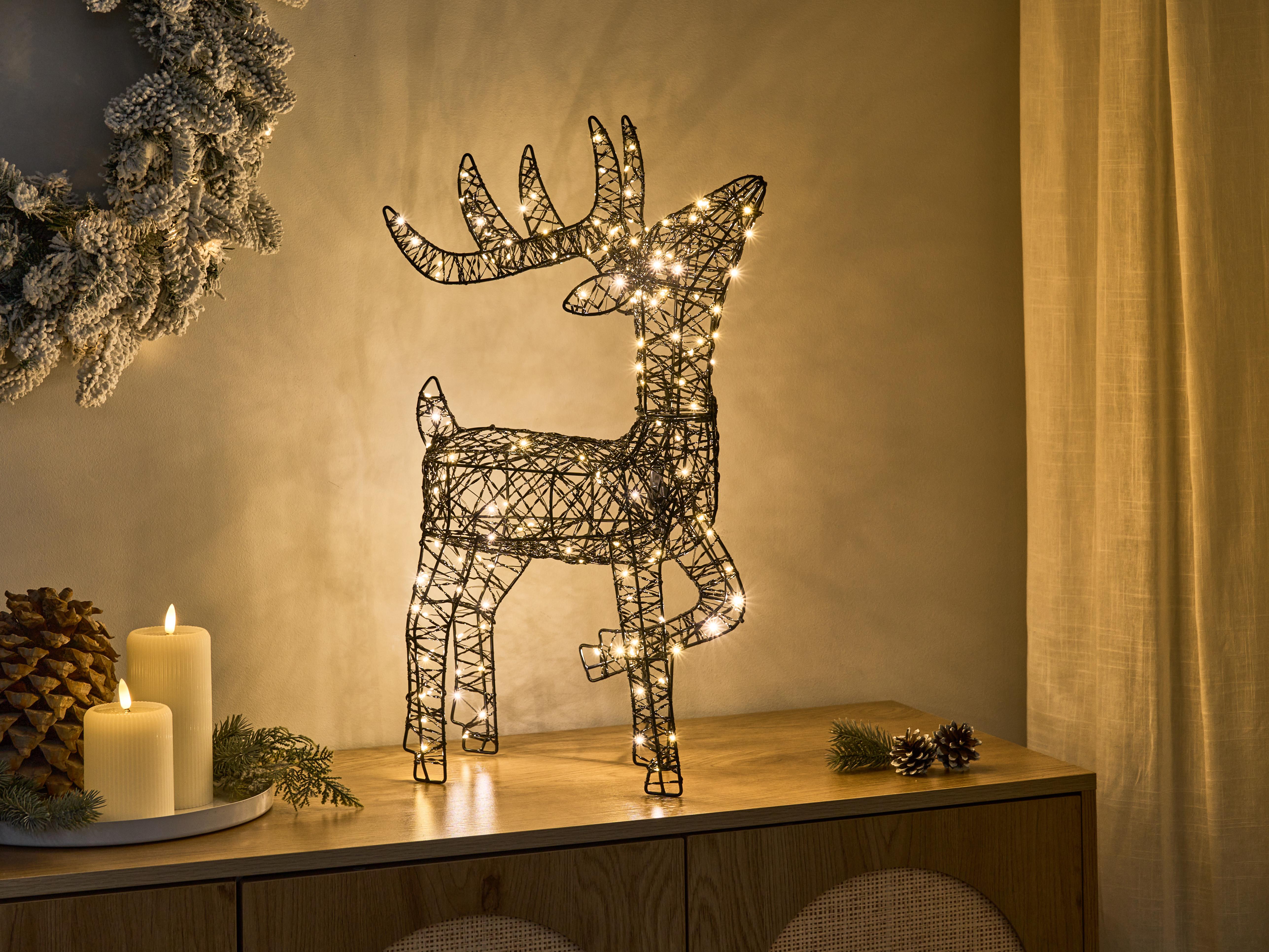 Buitendecoratie LED RAVSJON Rendier 58 cm Zwart
