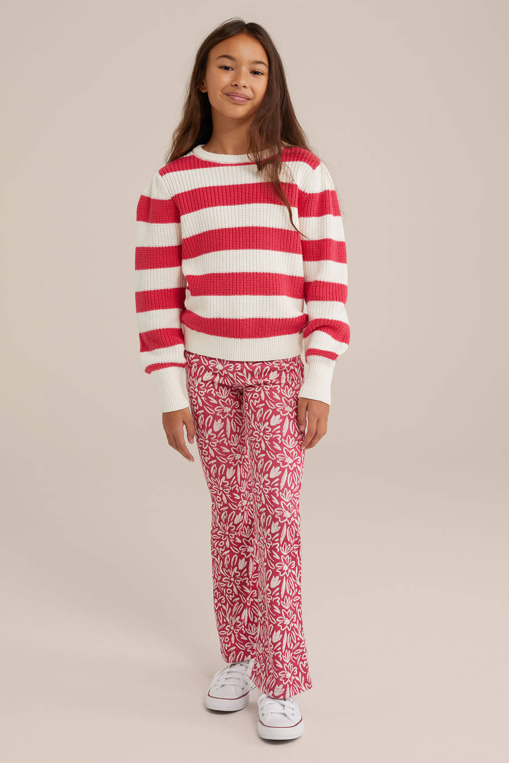 WE Fashion flared broek roze