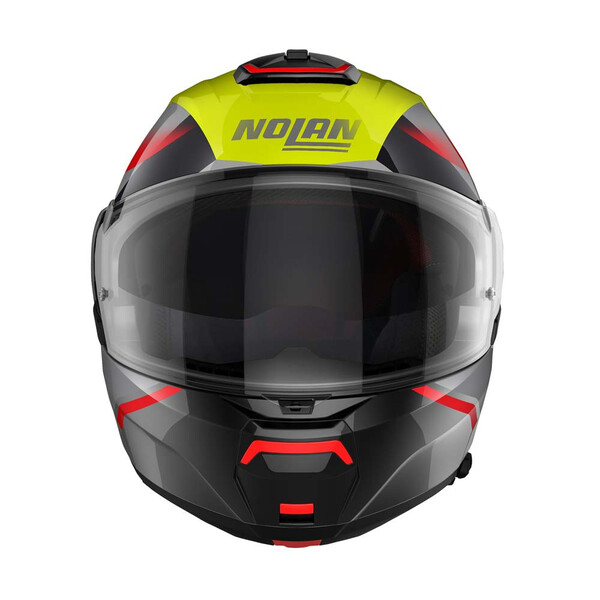 Nolan - Casque N100-6 Paloma N-Com Jaune fluo / Gris / Noir / Rouge / Brillant