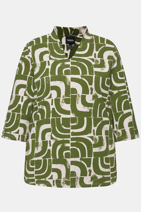 Shirt, Kelchkragen, Classic, V-Ausschnitt, 3/4-Arm