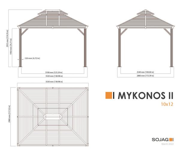 Sojag Pavillon Mykonos 10x12, inkl.