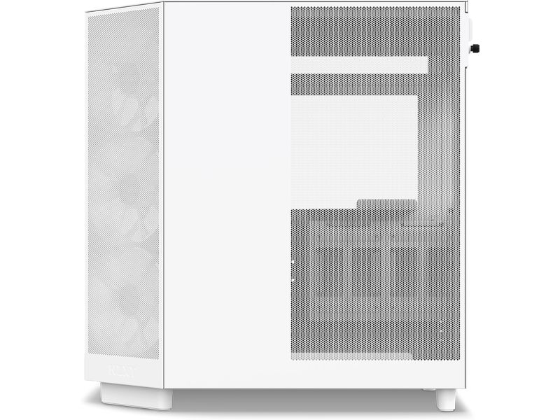 NZXT PC-Gehäuse H6 RGB Flow Weiss Kompaktes Mid-Tower-Gehäuse mit hohem Luftstrom und RGB Lüftern