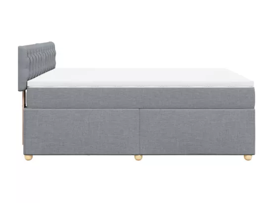 Sommier à lattes de lit avec matelas Gris clair 140x190cm Tissu