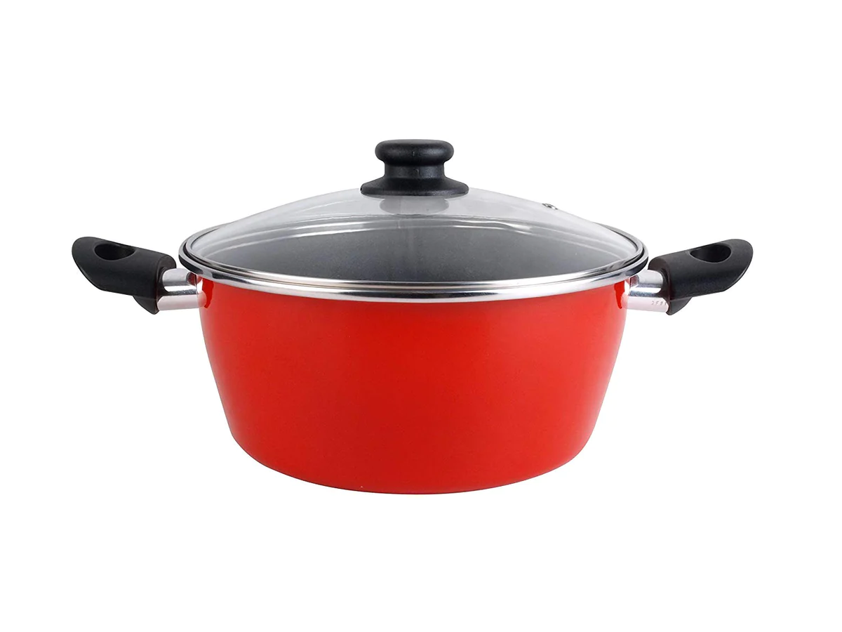 Batterie de cuisine 5 pièces, induction, antiadhésive sans PFOA Rouge