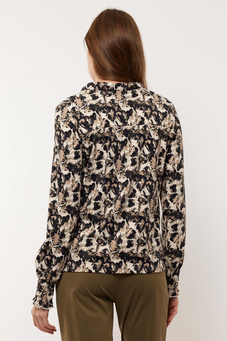 G-Maxx - Monica Travel Blouse - Zand/Mosgroen