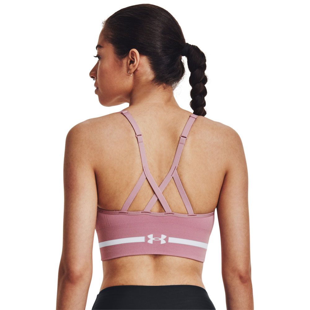Under Armour SEAMLESS LOW LONG - Brassière Femme rose