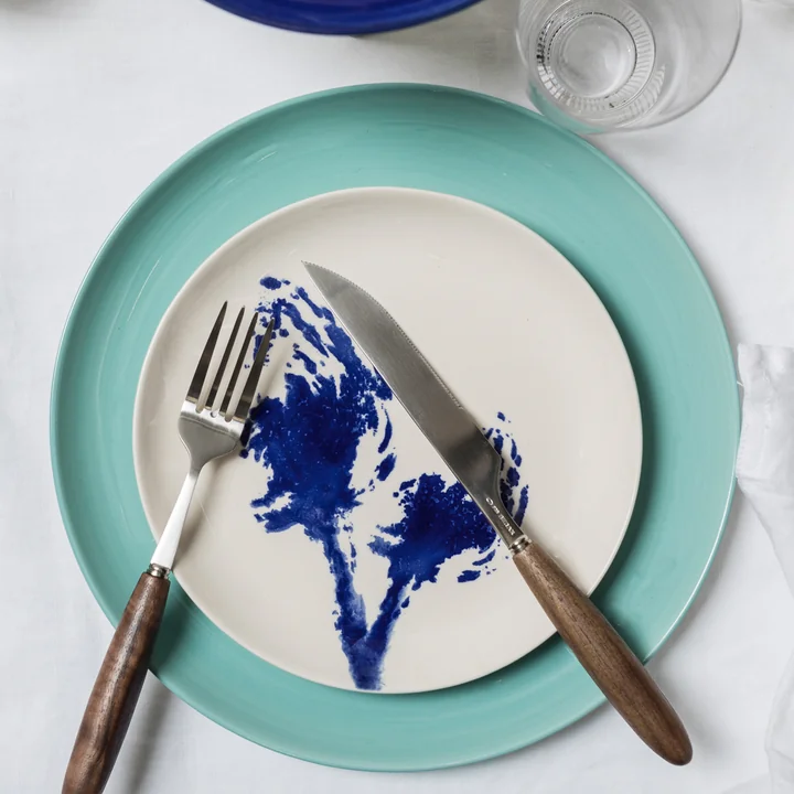 Serax - Feast Teller, Ø 22 cm tief, dunkelblau / weiss gestreift (2er-Set)