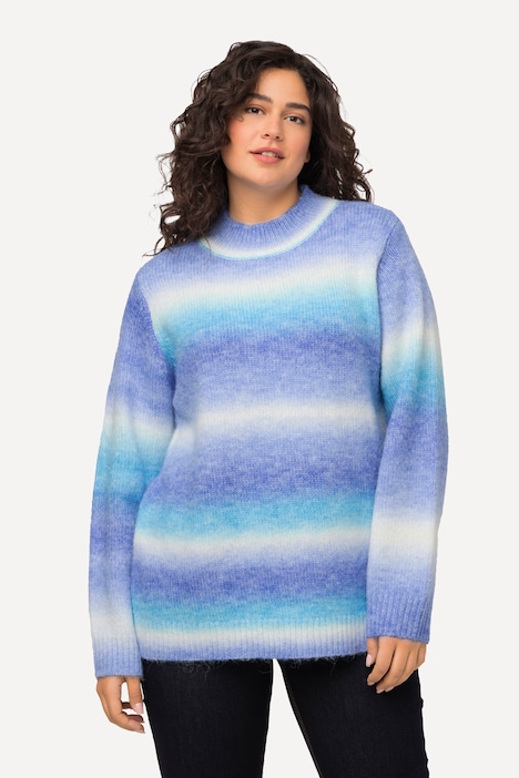 Pullover, Farbverlauf, Stehkragen, Langarm