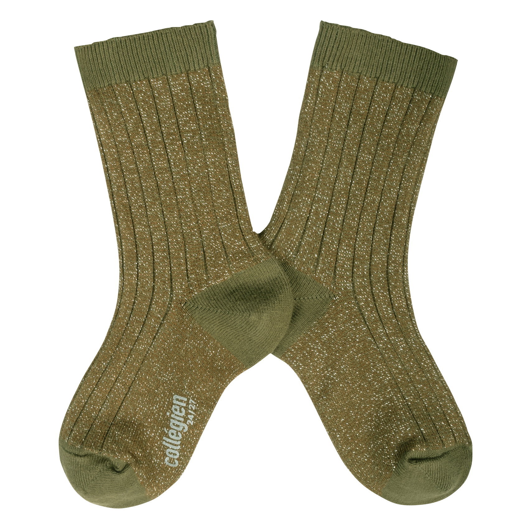 VICTOIRE - Chaussettes côtelées lurex en coton mélangé | Vert