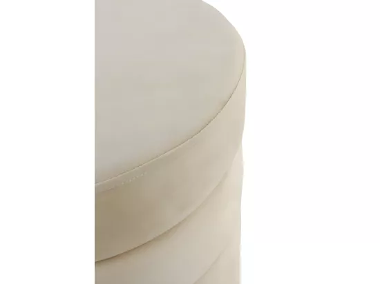 Pouf tapissé de velours blanc