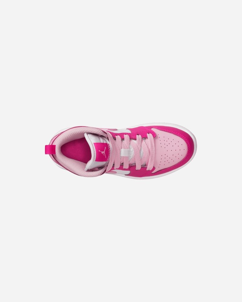 Chaussures Nike Air Jordan 1 Mid Blanc & Rose pour enfant
