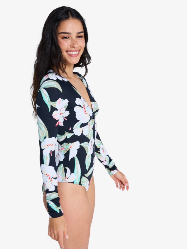 Beach Classic Maillot une pièce manches longues Noir Femme