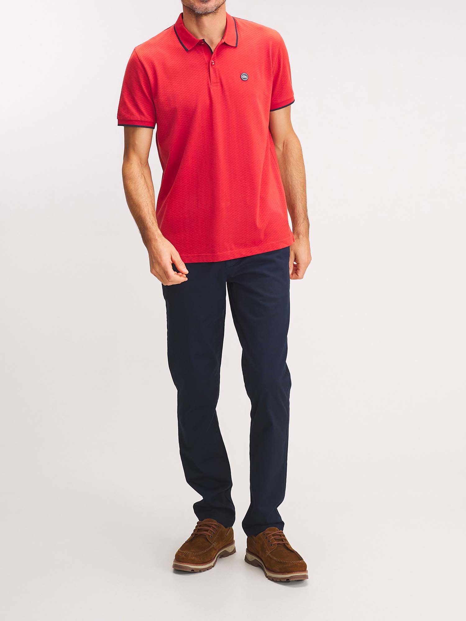 Polo Homme Manches Courtes Rouge