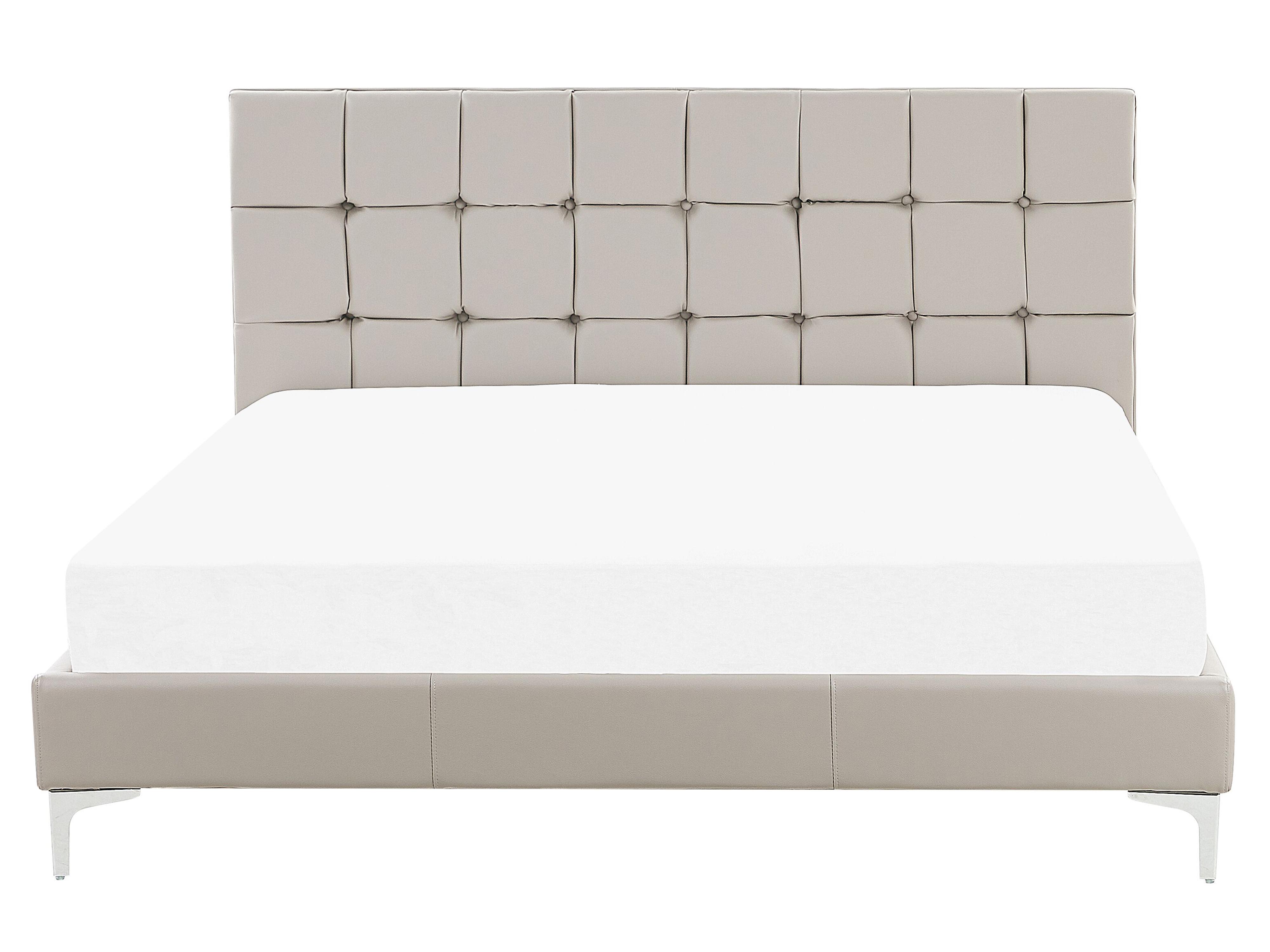 Bed Kunstleer AMBERT 160 x 200 cm Taupe