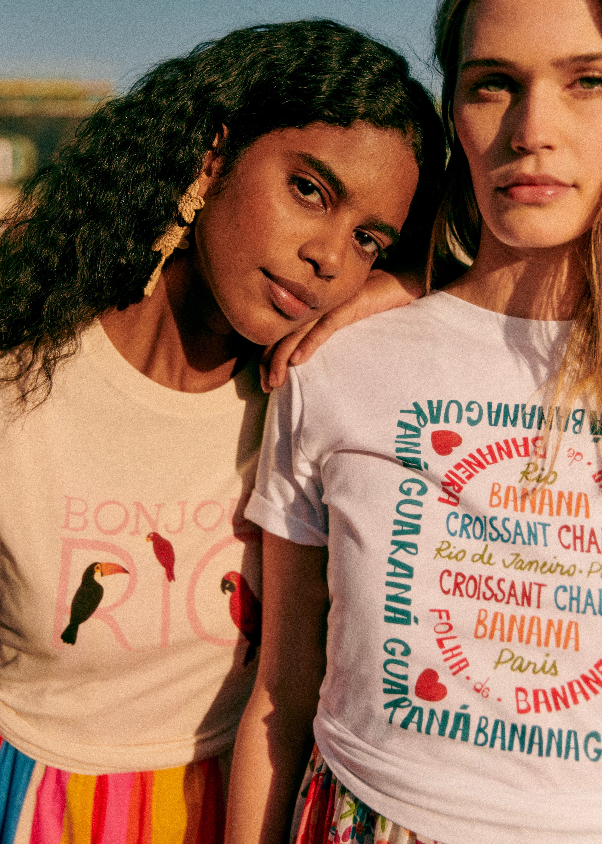 T-Shirt Bonjour Rio - Sézane x FARM Rio - Crème / Multico - E-SHOP/T-SHIRTS 5905377