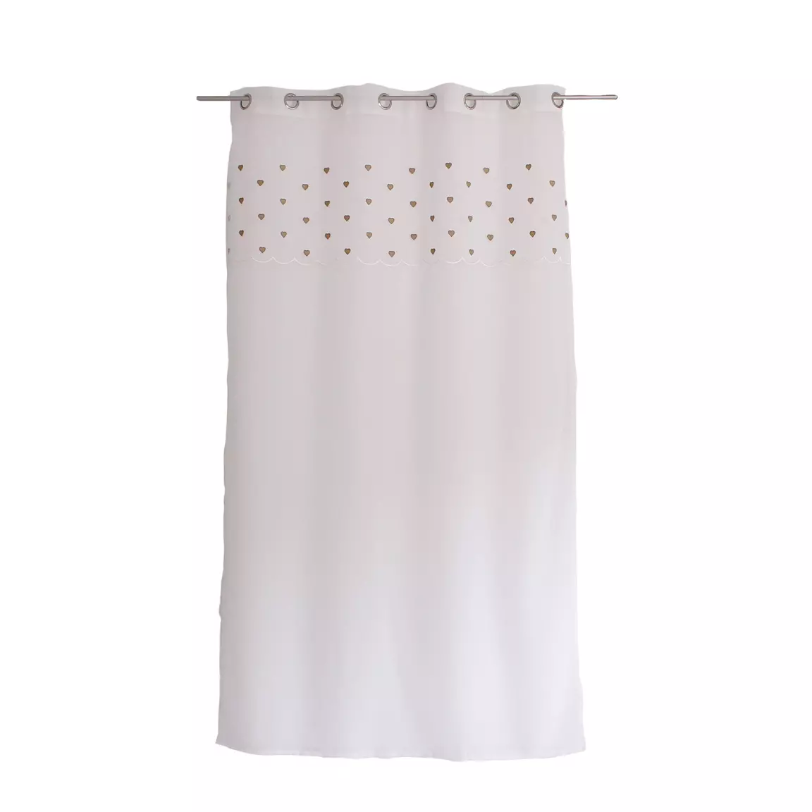 Voilage œillets (140 x 240 cm) Coeurs Beige