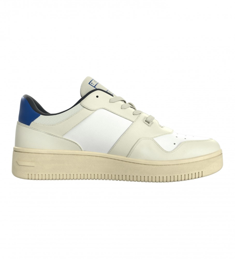 Tênis Tommy Jeans Basket de couro, bege