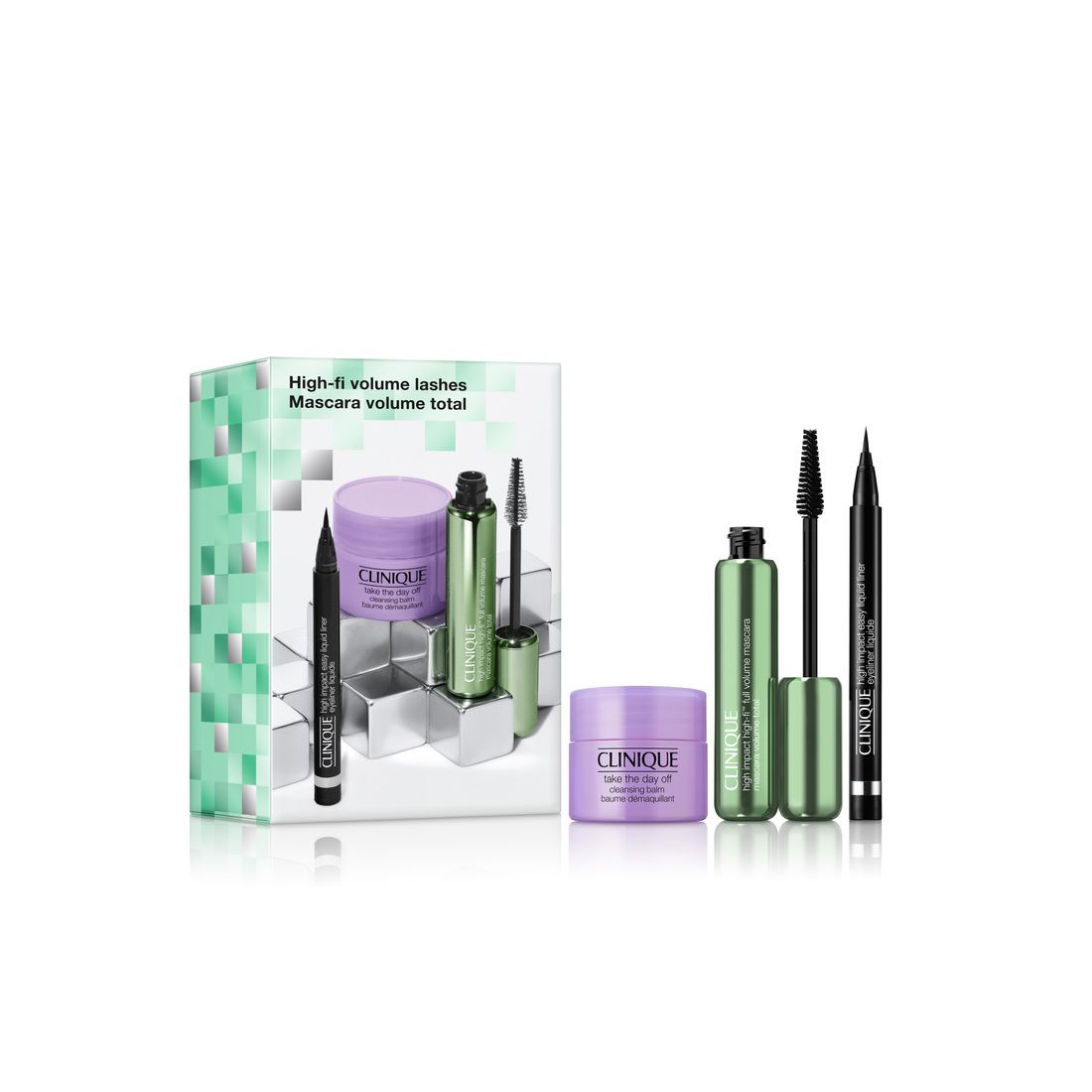 Clinique High-Fi Volume Lashes Makeup Set + Clinique AAC Liquid facial soap mild 30ml GRATIS