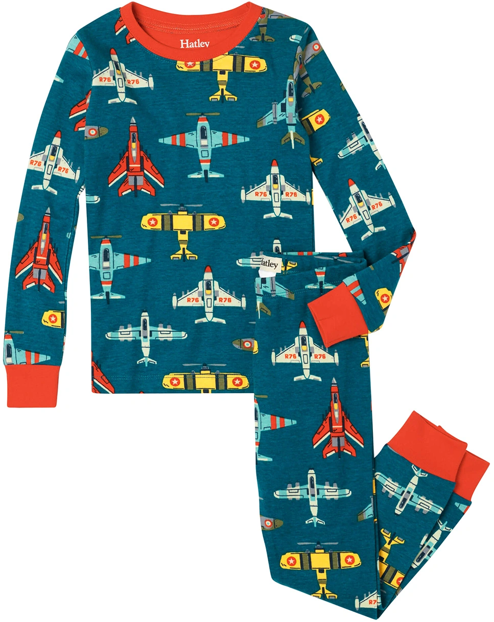 Schlafanzug lang FLYING AIRCRAFTS in blue