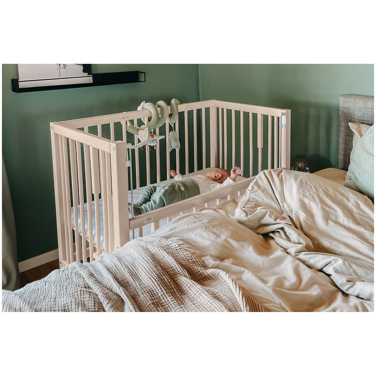 tiSsitiSsi   Beistellbett MAXI Boxspring seiden beige