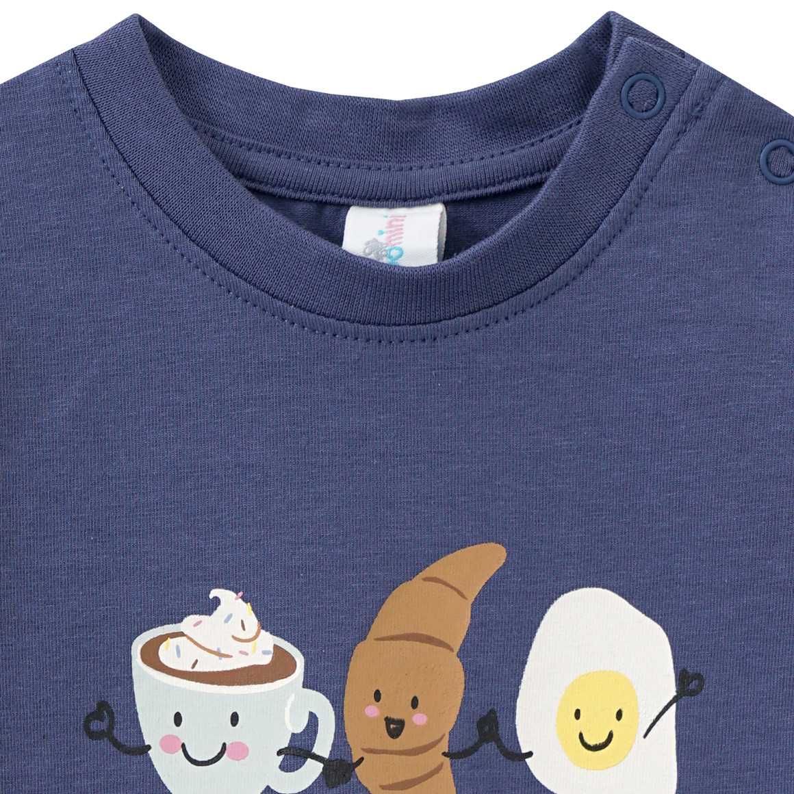 Topomini Newborn Langarmshirt mit Frühstücks-Print dunkelblau