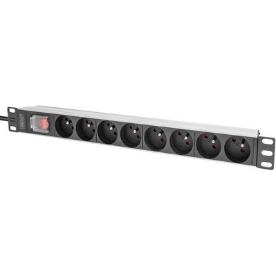 Multiprise 19', 8 prises, 1 U, avec interrupteur