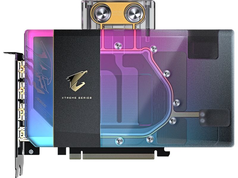 Gigabyte Grafikkarte RTX 5080 Xtreme Waterforce WB 16 GB Grafikkarte mit 16 GB GDDR7-Speicher und integrierter Wasserblock für Custom-Wasserkühlung
