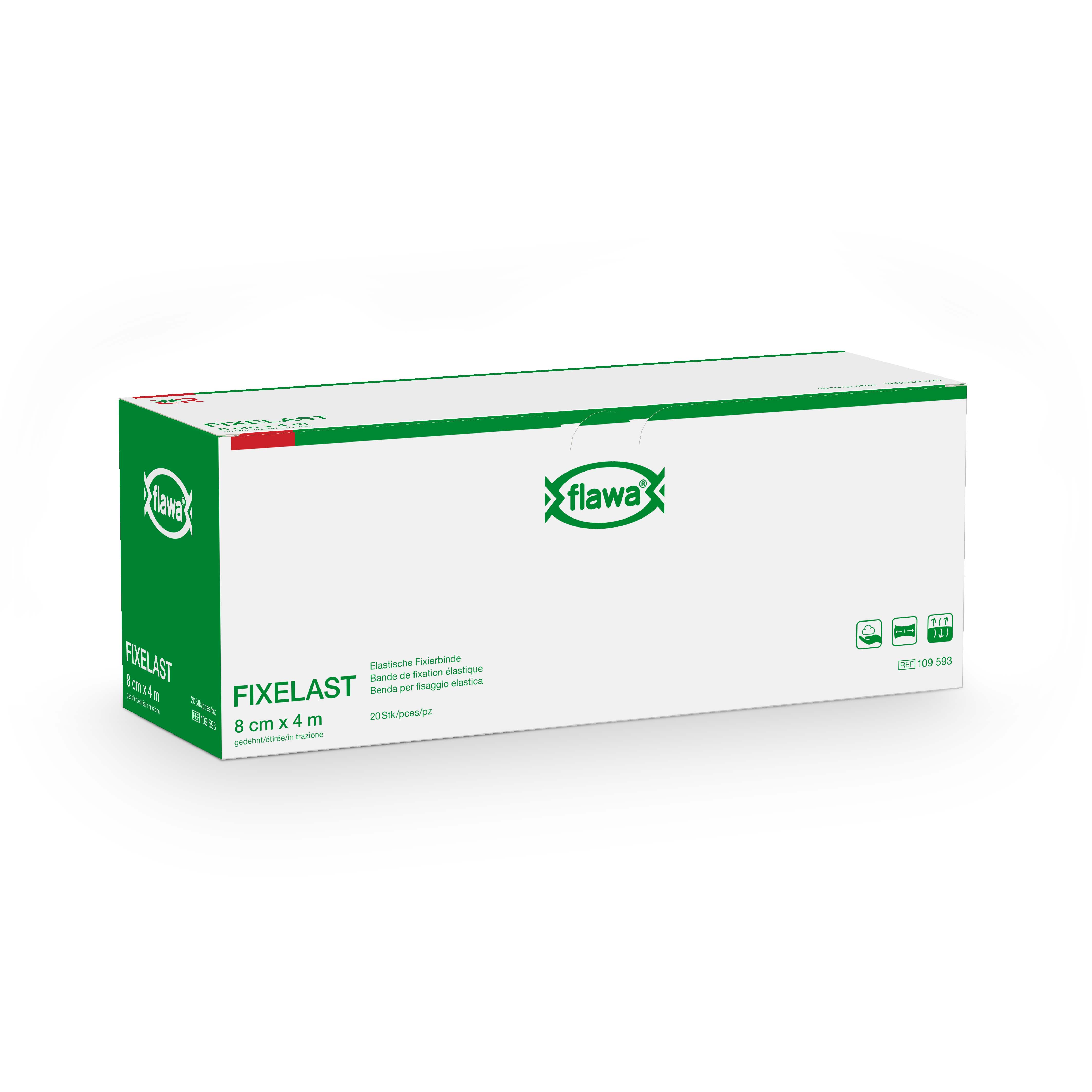 FLAWA Fixelast Fixierbinde<br>20 Stück, 8cmx4m, in Cellux