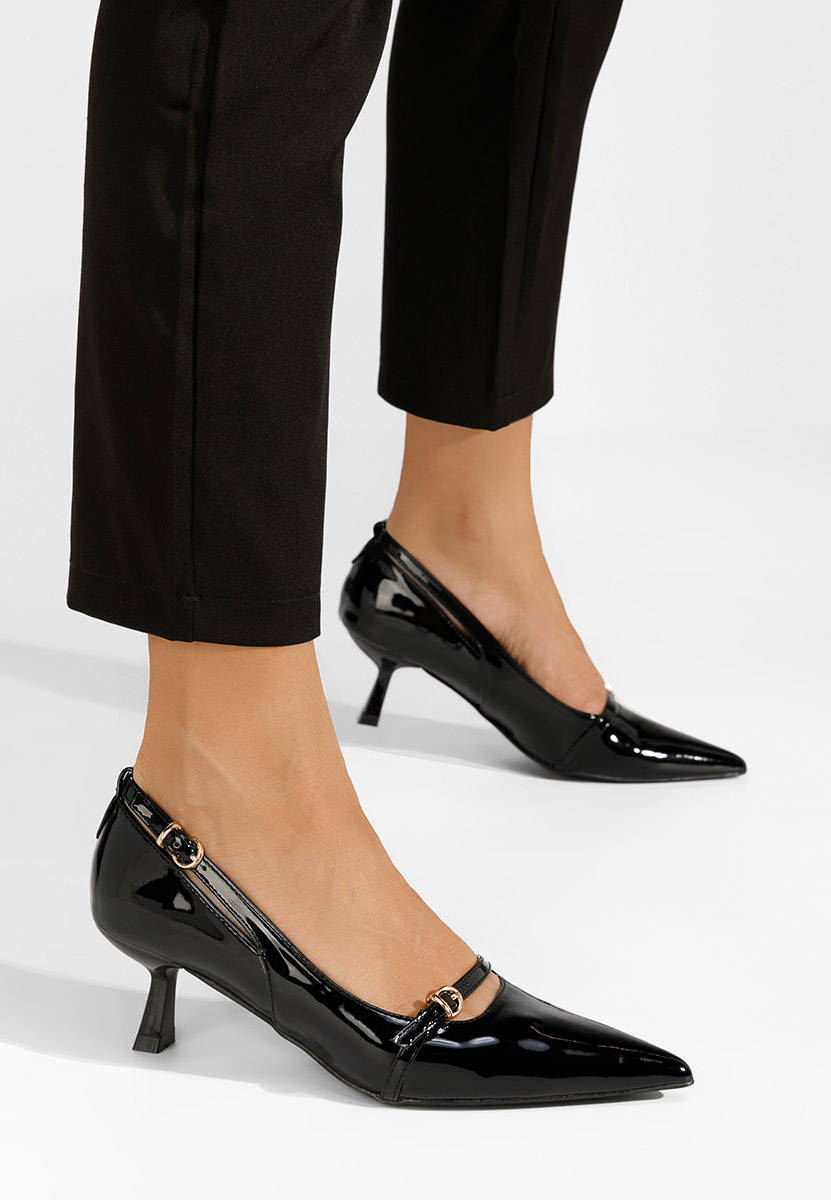 Chaussures stiletto à petit talon noirs Tosha
