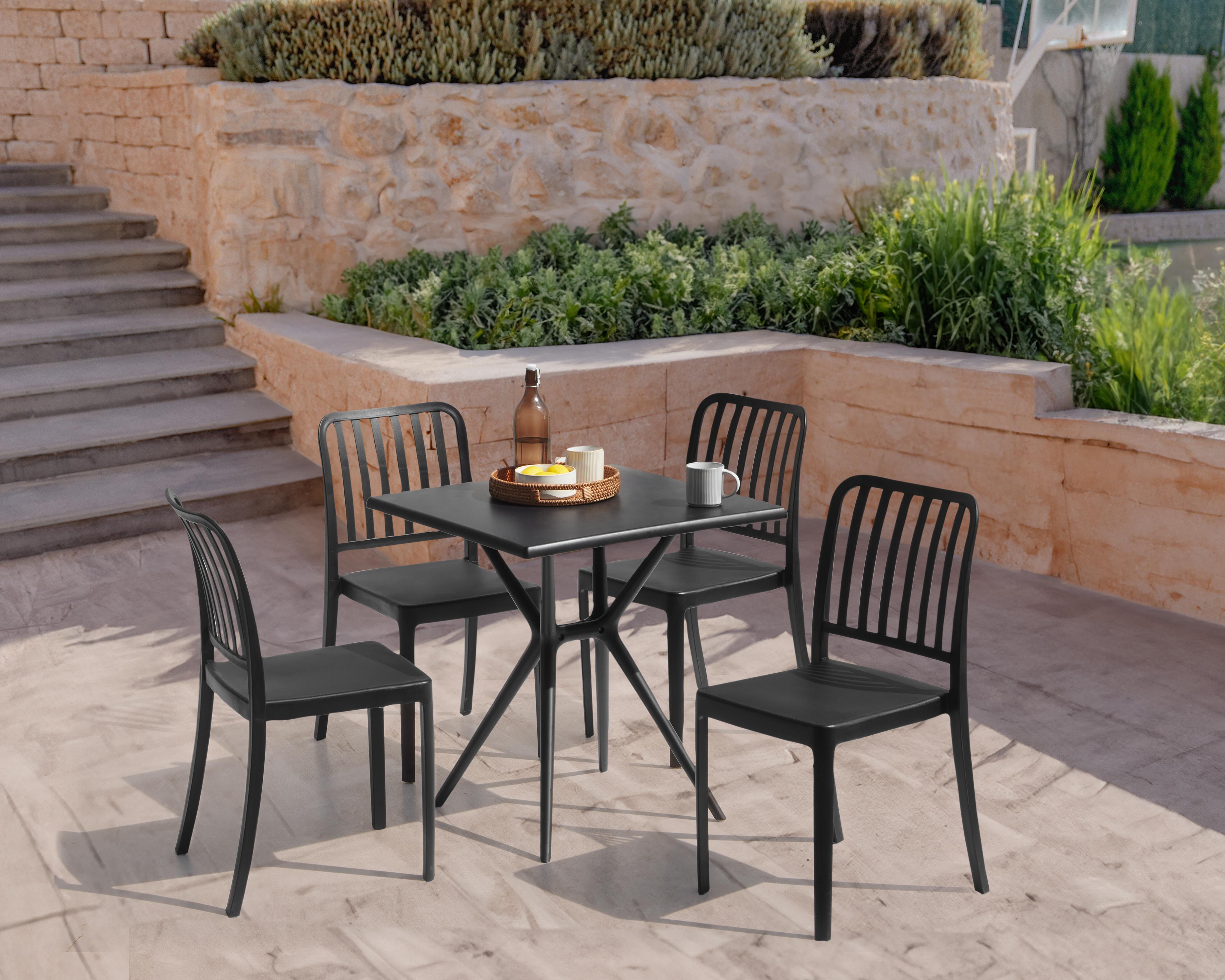 Tuin eettafel PIAVE 70 cm 70 cm Zwart