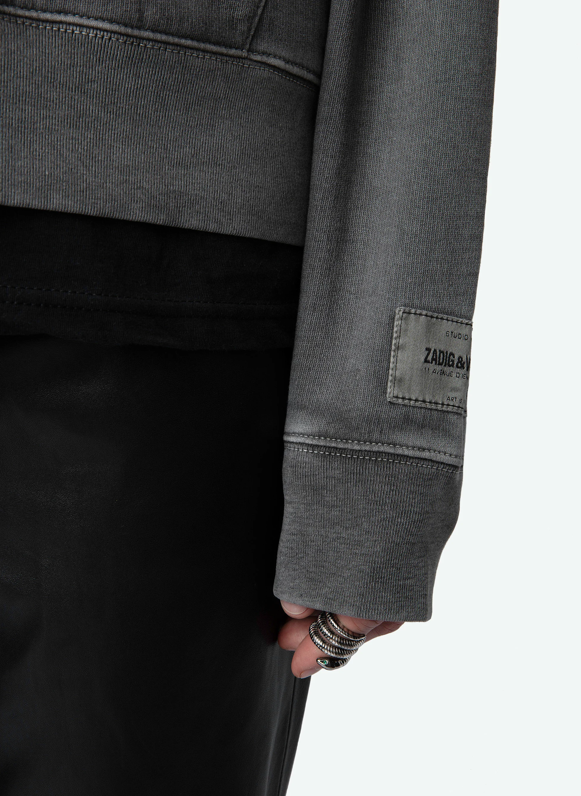 SACHA - Sweatshirt zippé en coton bio | Gris