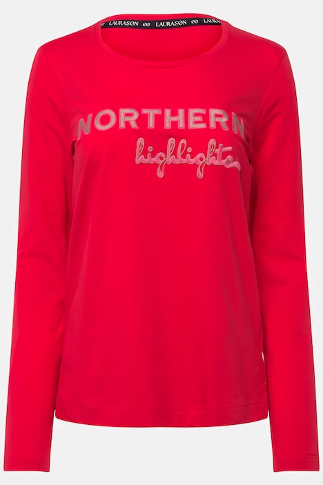 Longsleeve, Statement Stickerei, Rundhals, Langarm