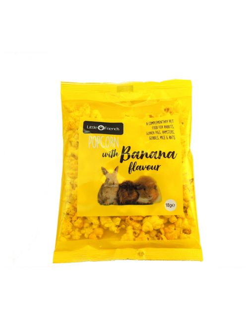 Little Friends Popcorn - Knaagdierenvoer - Banaan 18 g
