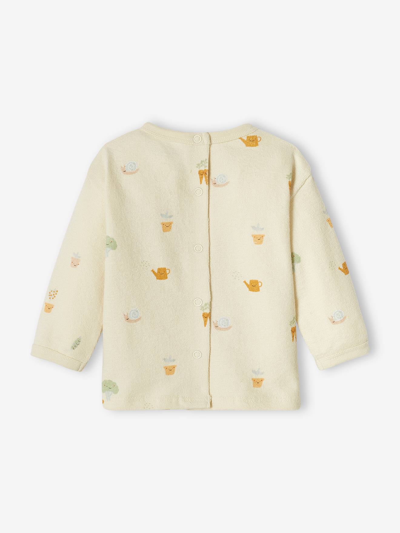 Camiseta de manga comprida para bebê, cor off-white