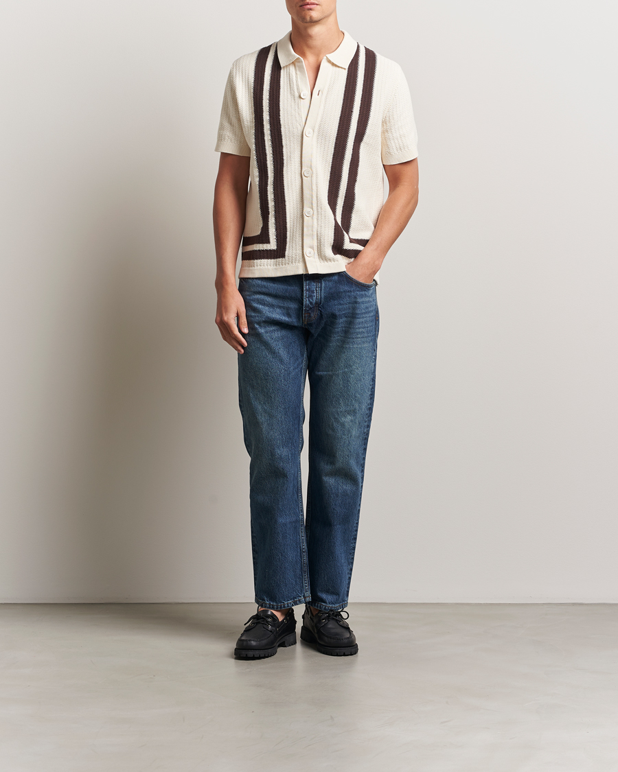 NN07 Ares Knitted Short Sleeve Shirt Ivory