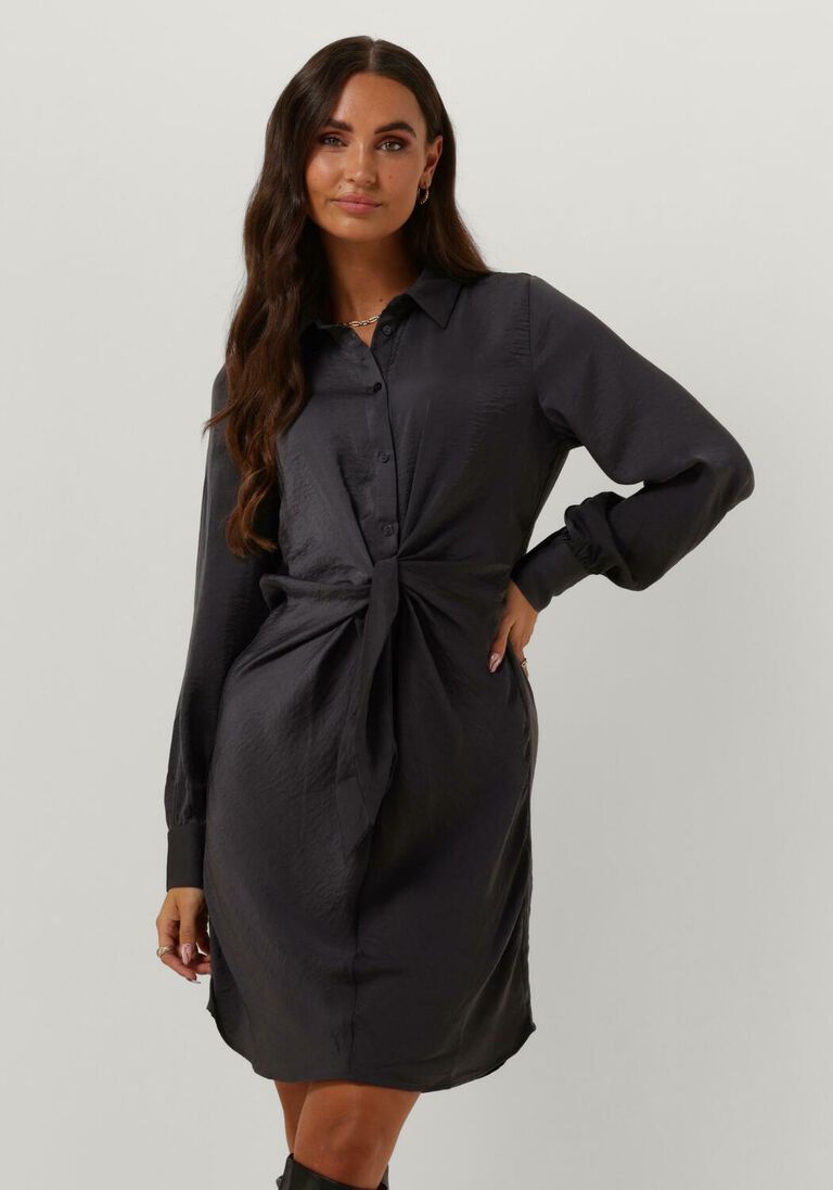 MY ESSENTIAL WARDROBE grijze my essential wardrobe mini jurk hilomw knot dress