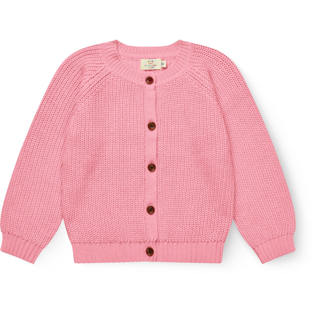 Køb COPENHAGEN COLORS Pink Strikket Classic Rib Cardigan