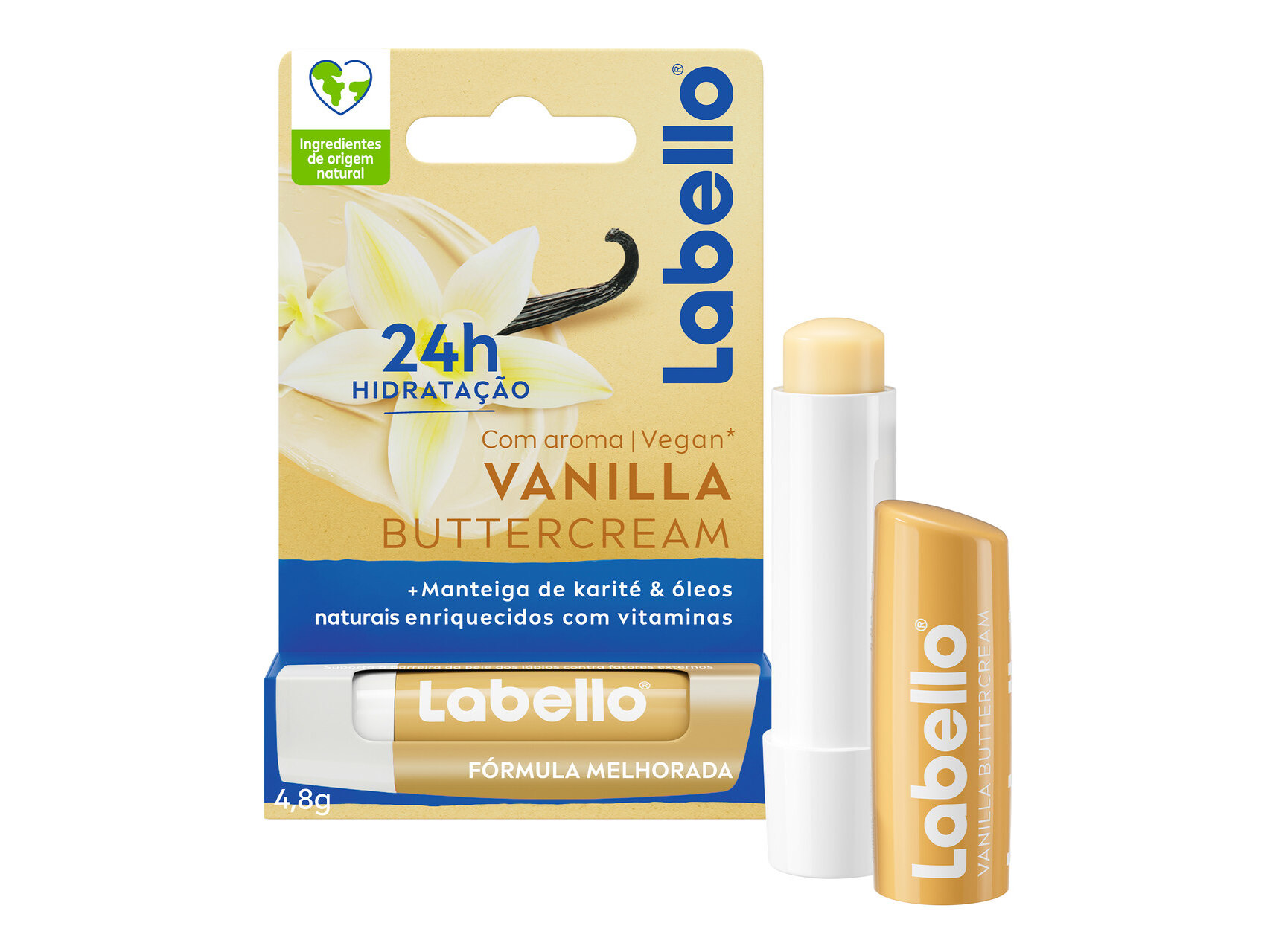 BATOM CUIDADO DOS LÁBIOS BAUNILHA LABELLO 48G