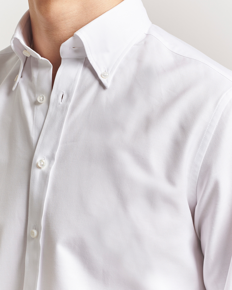 Stenströms Fitted Body Heavy Oxford Shirt White