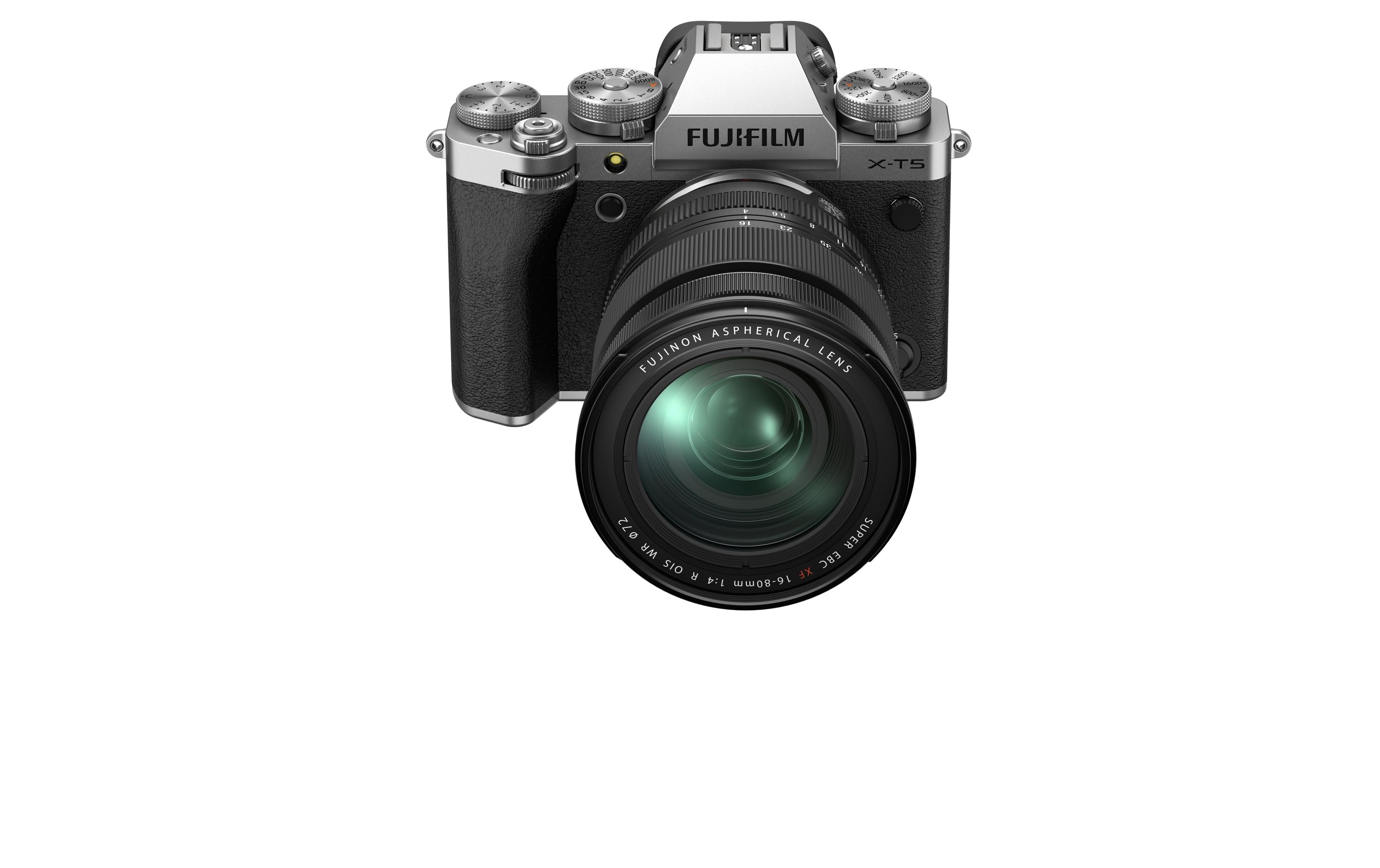 Fotokamera X-T5 Kit XF 16-80 mm Silber<br>Spiegellose Systemkamera mit 40.2 Megapixel-Sensor und integriertem Fünf-Achsen-Bildstabilisator