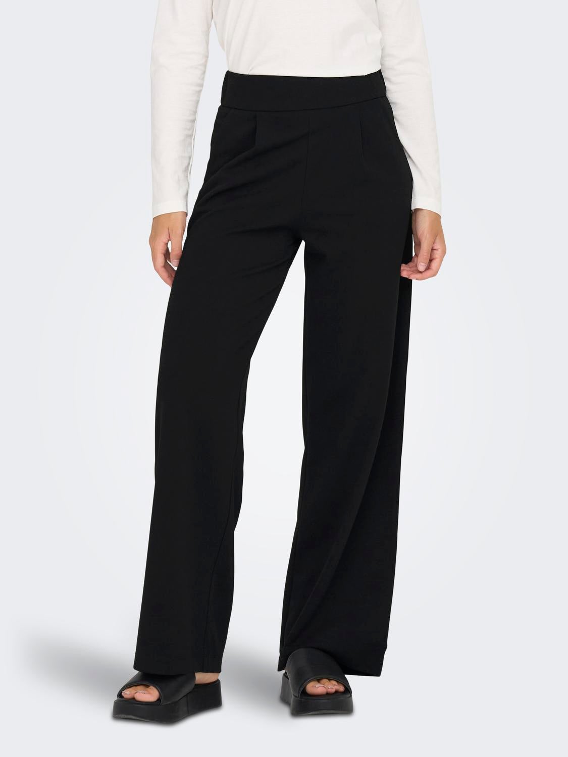 JDYGEGGO Hohe Taille Normal geschnitten Klassische Hose Black