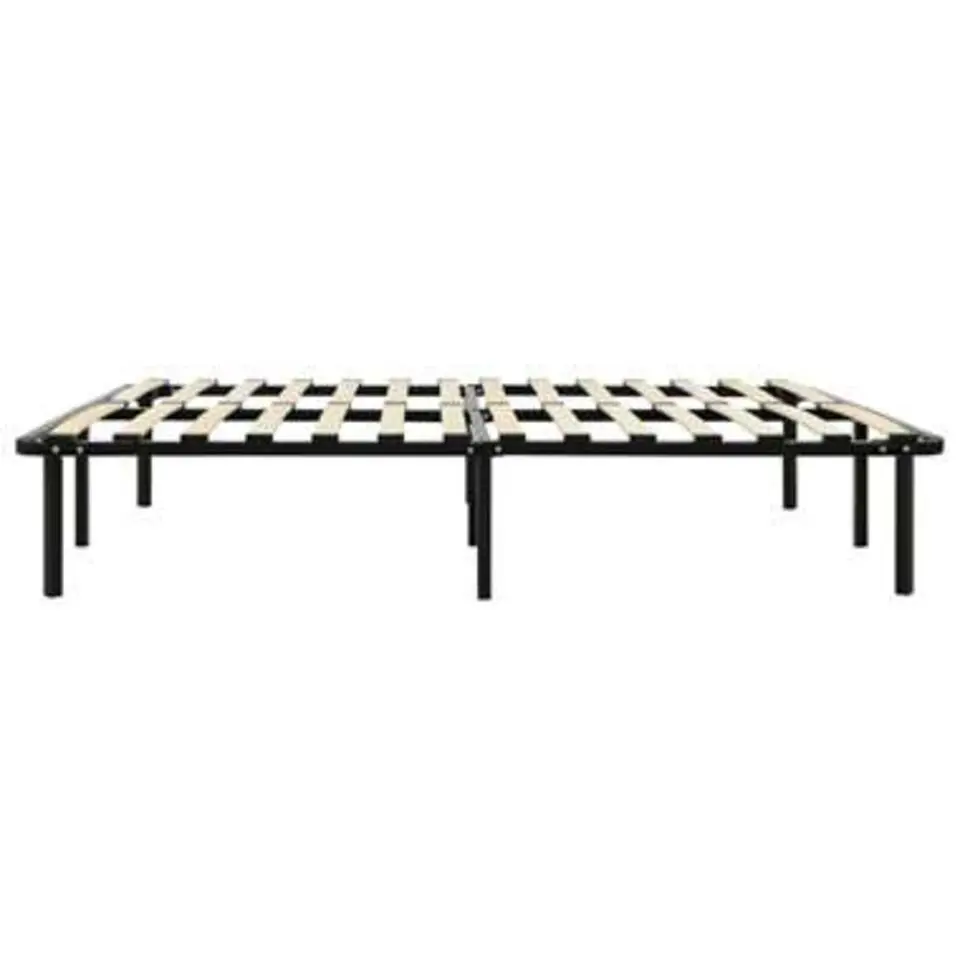 vidaXL - Bed frame met hout lattenbodem - Zwart - metaal - 160x200 cm