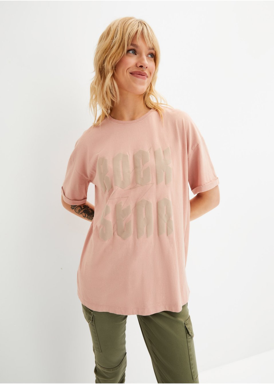 T-shirt oversize imprimé en coton
