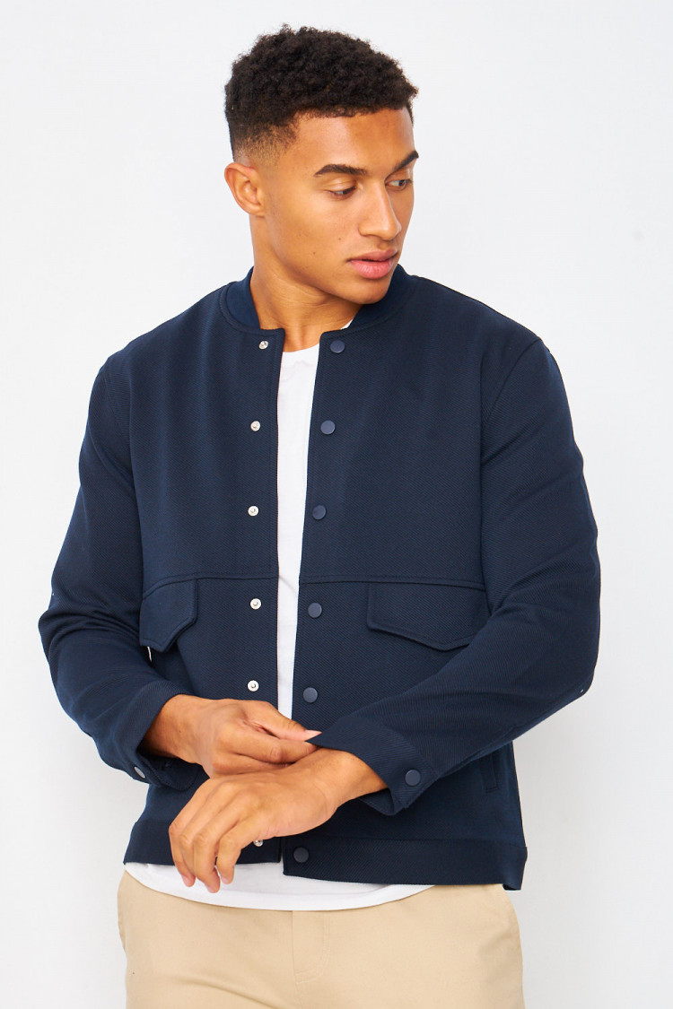 Bomber bleu marine uni