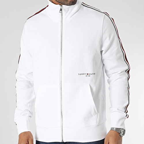 Veste Zippée A Bandes 0020 Blanc
