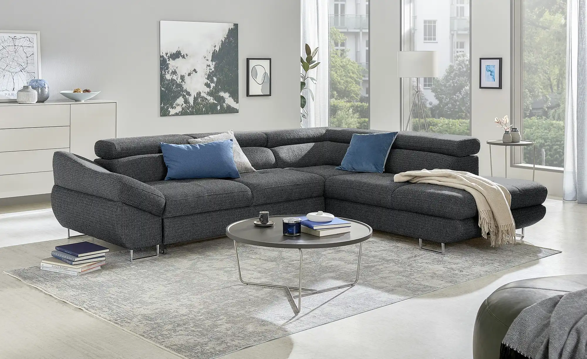 switch Ecksofa aus Flachgewebe Fabio