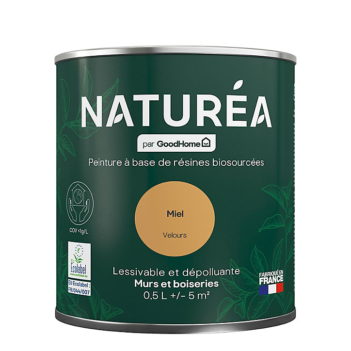 Peinture murs et boiseries Naturéa par GoodHome miel velours 0.5L
