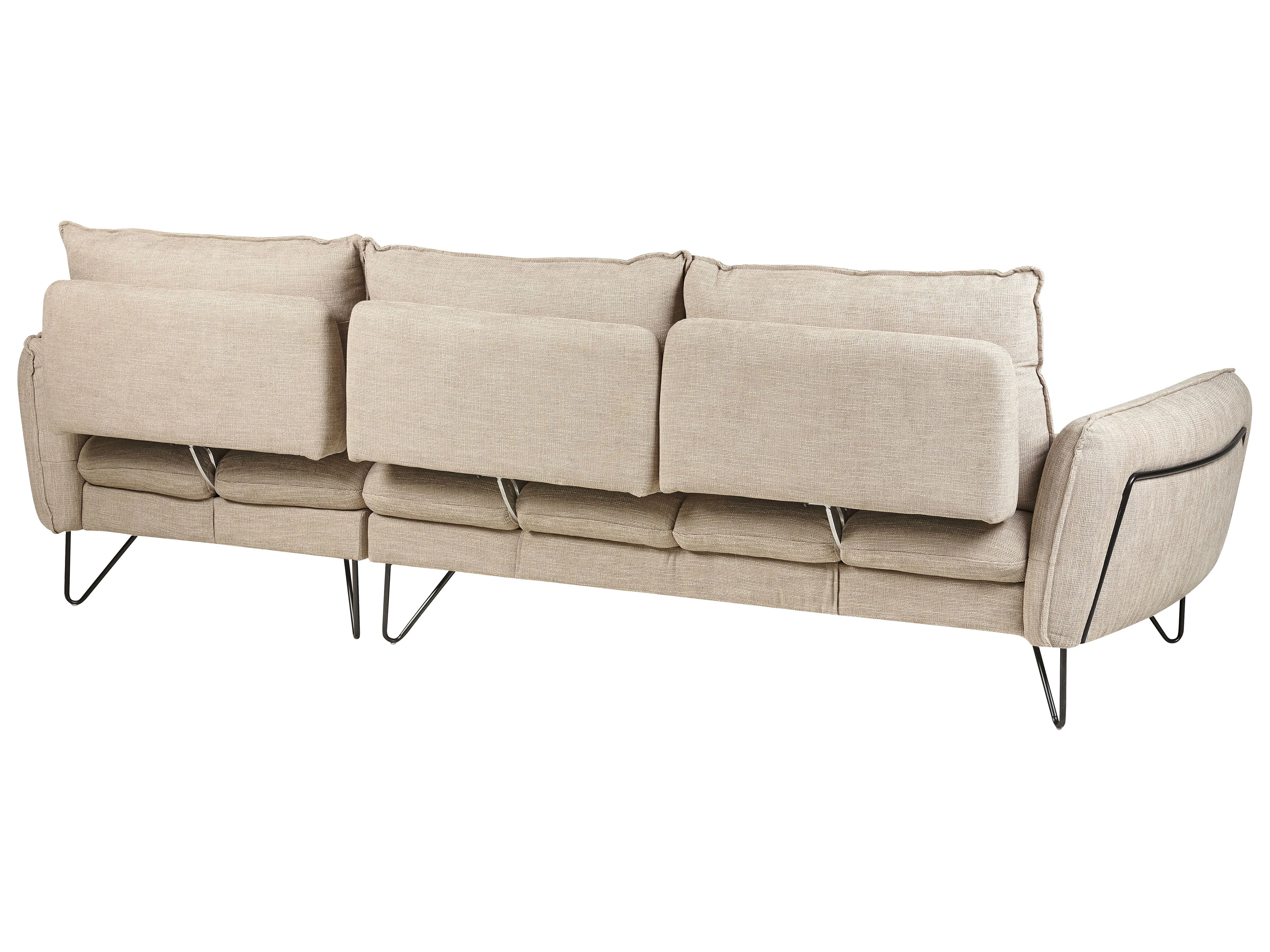 Hoekbank 3-zits SERSAN Chenille Beige rechtszijdig