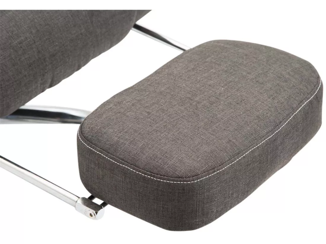 Chaise de bureau - Tissu & Métal chromé - Gris foncé - Pacific