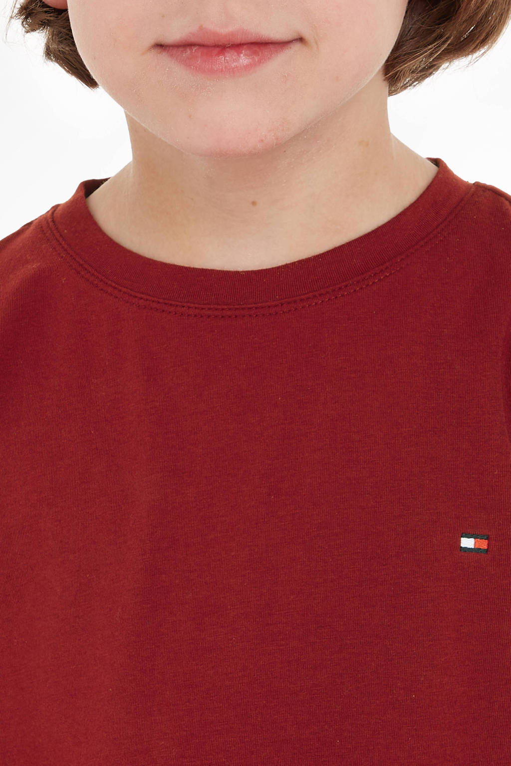 Tommy Hilfiger longsleeve met logo donkerrood